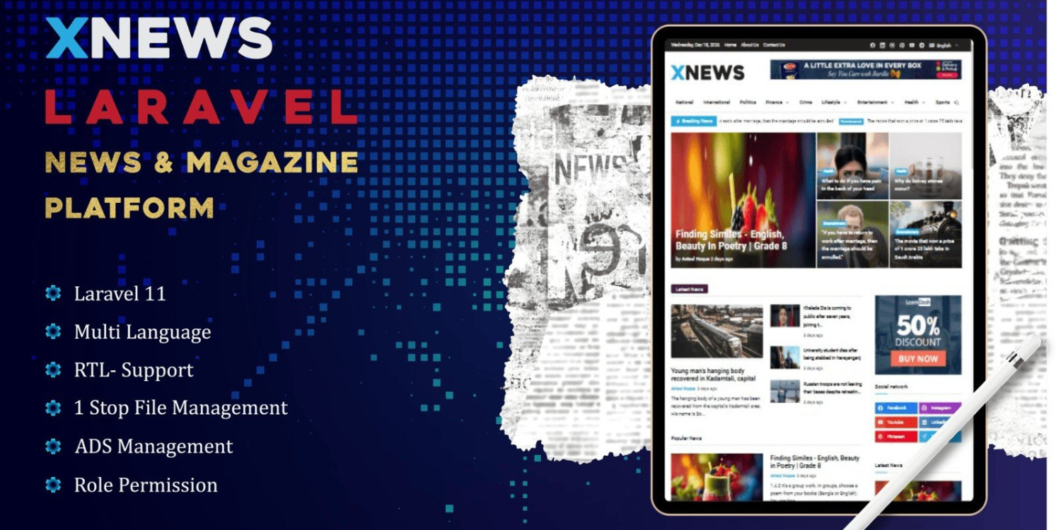 Xnews - Laravel News Magazine Platform